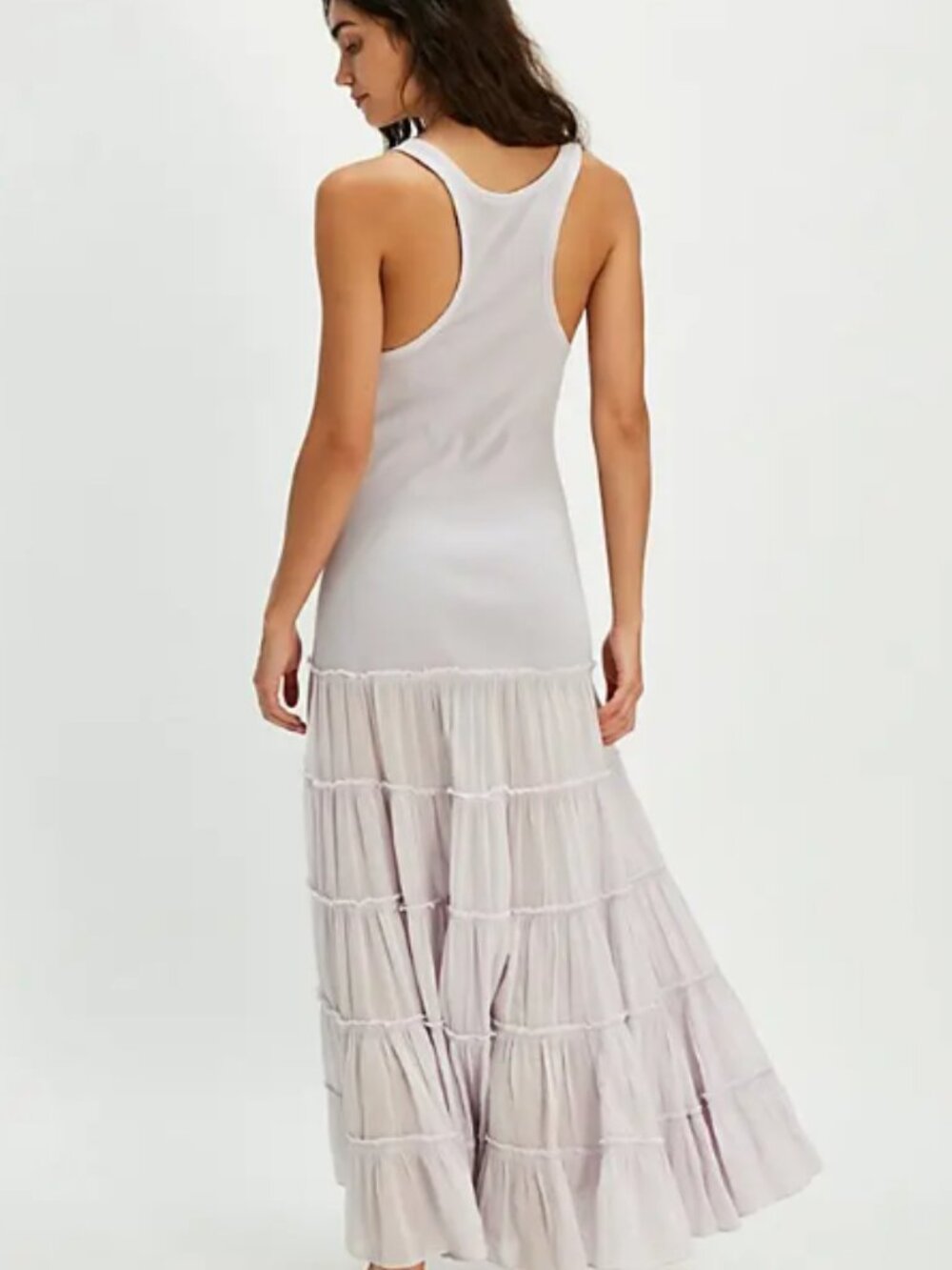 New With Tags Free People Lilac racerback tank style, tiered ruffled dress